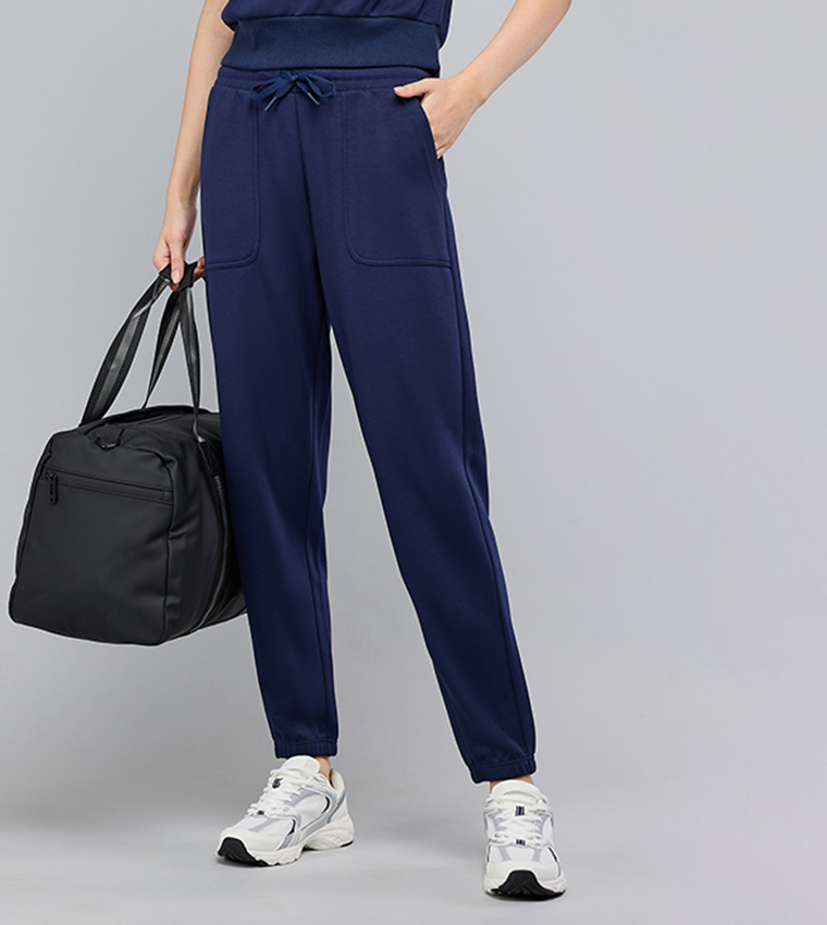 Solid Joggers with Drawstring Waist