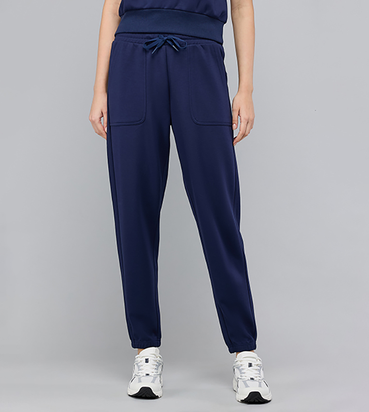 Solid Joggers with Drawstring Waist