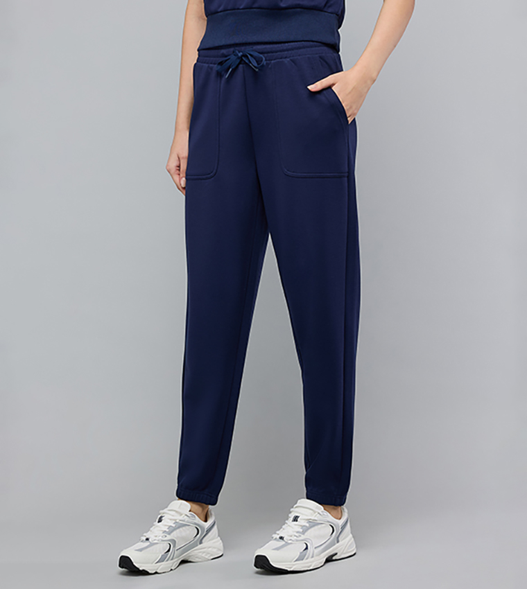 Solid Joggers with Drawstring Waist