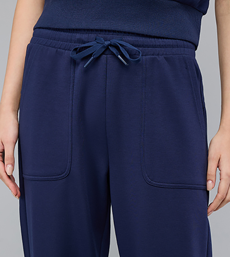 Solid Joggers with Drawstring Waist