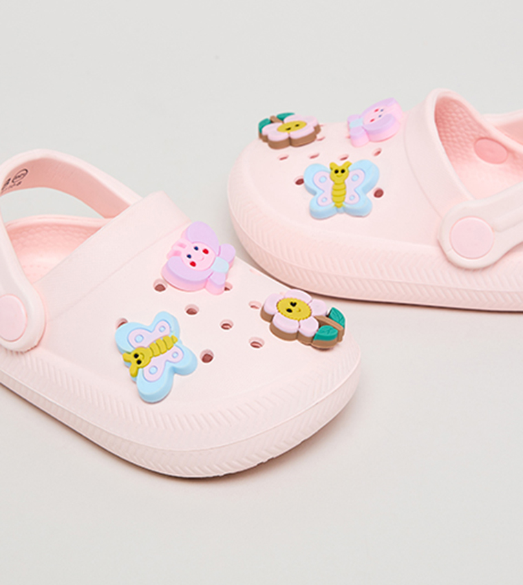 Charm Detail Slingback Clogs
