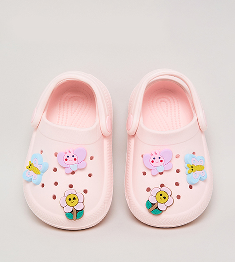 Charm Detail Slingback Clogs