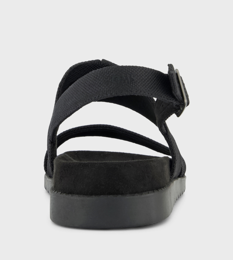 تومز  الصنادل المسطحة - أسود Flat Sandals