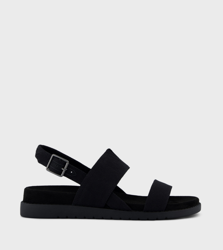 تومز  الصنادل المسطحة - أسود Flat Sandals