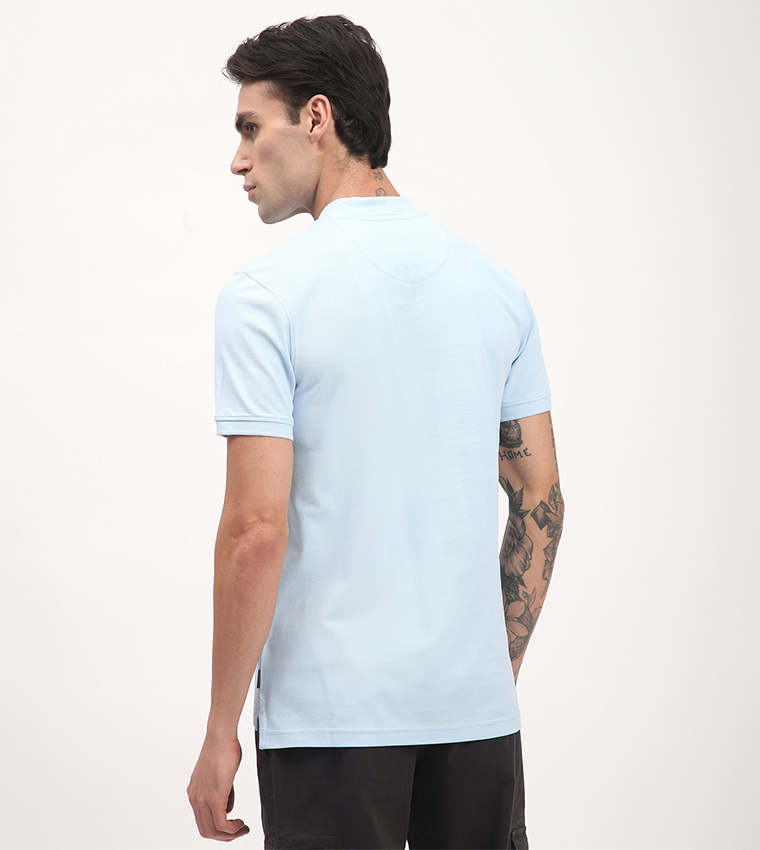 Logo Embossed V-Neck T-Shirt
