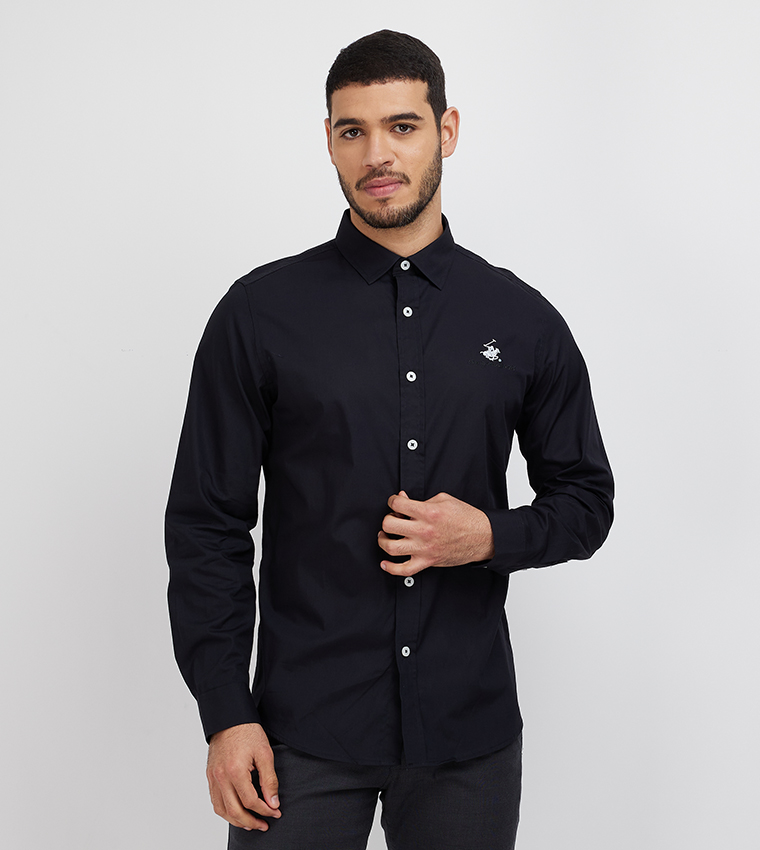 Logo Embroidered Long Sleeves Shirt