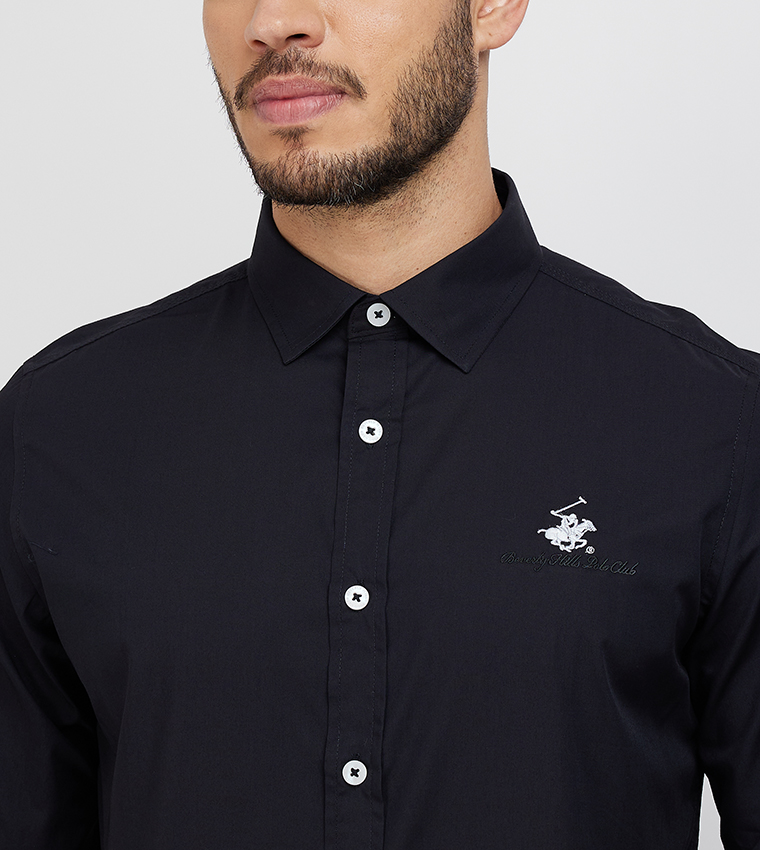 Logo Embroidered Long Sleeves Shirt
