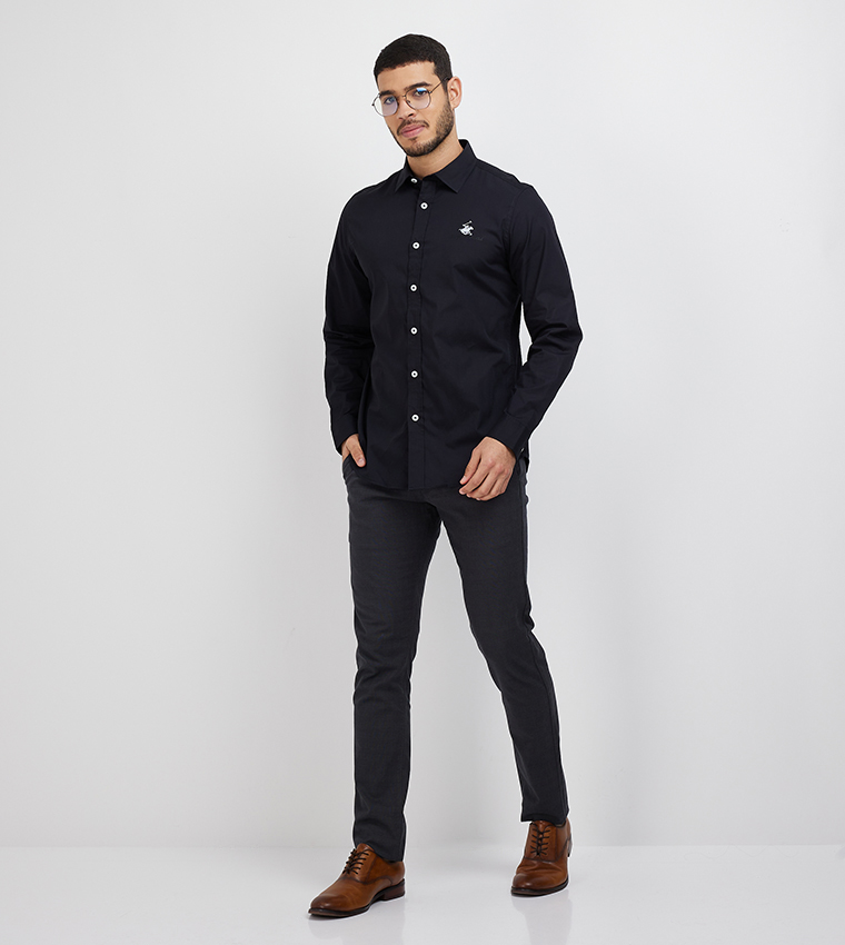 Logo Embroidered Long Sleeves Shirt