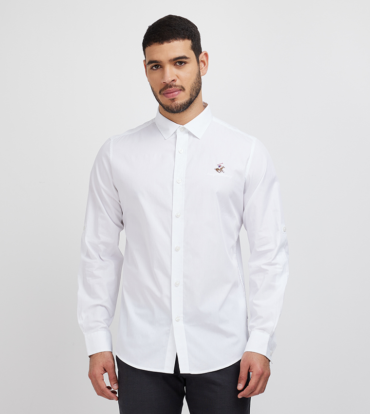 Logo Embroidered Long Sleeves Shirt