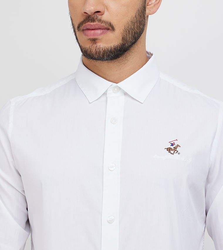 Logo Embroidered Long Sleeves Shirt