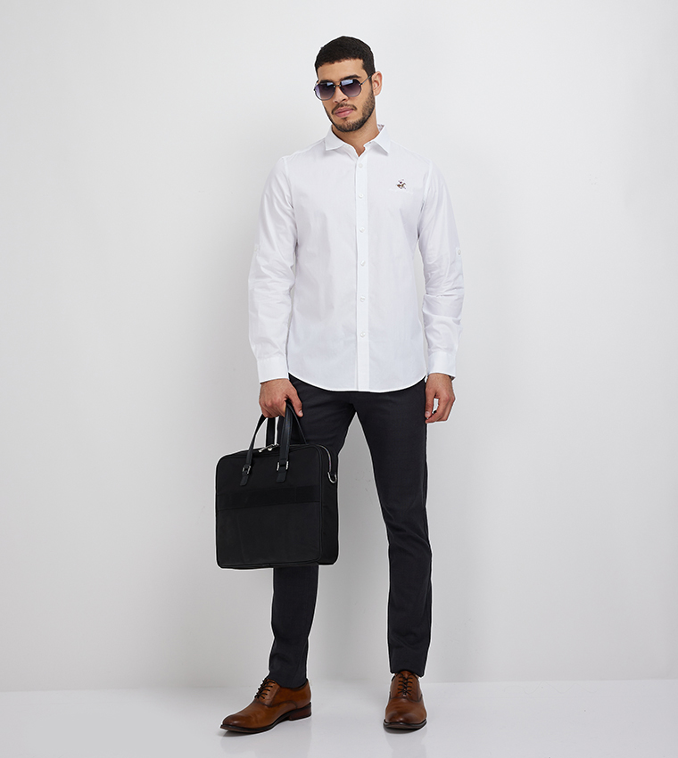 Logo Embroidered Long Sleeves Shirt