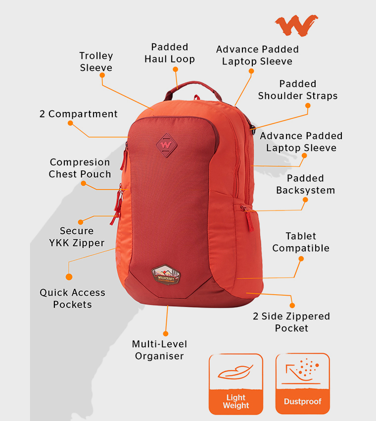 Wildcraft  Backpacks - Orange 