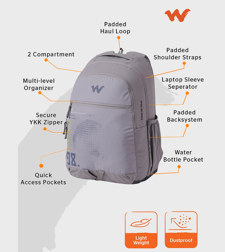 Wildcraft  Backpacks - Grey 