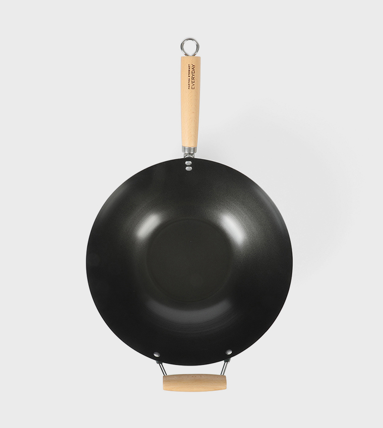 مقلاة ووك - حجم 14 إنش - لون سيج - طلاء غير لاصق باللون الأسود - مقبض باكيليت - 1.5 مم