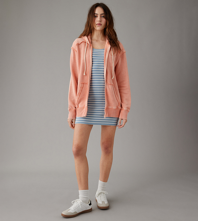 Textured Zip-Through Hooded Jacket