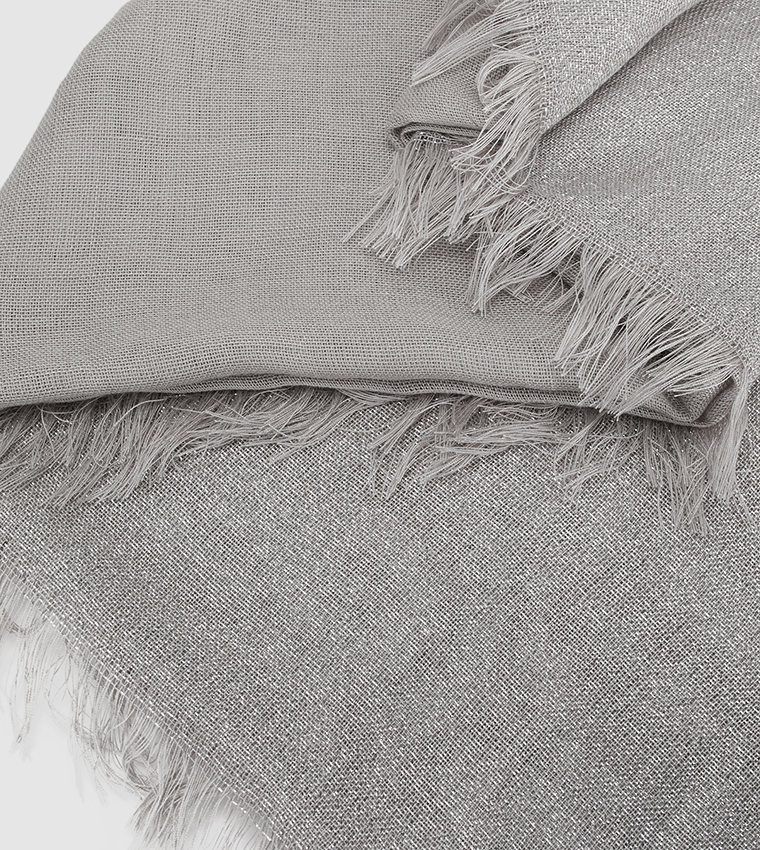 Permanent Wedding Scarf-Silver