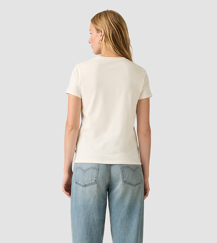 تيشيرت بقبة مستديرة بطبعة شعار