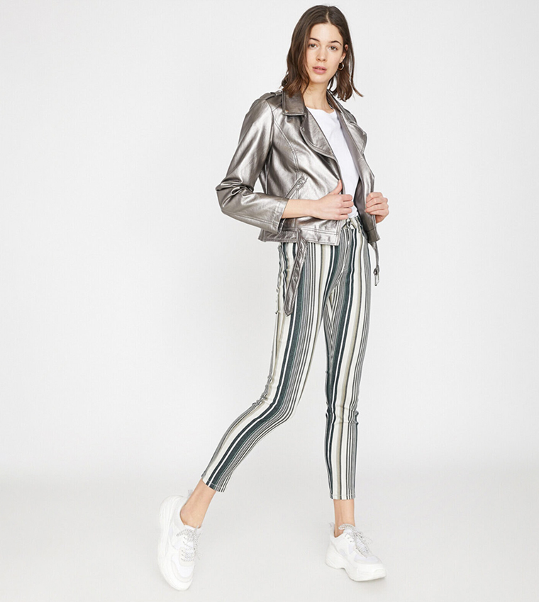 Striped Slim Fit Trousers