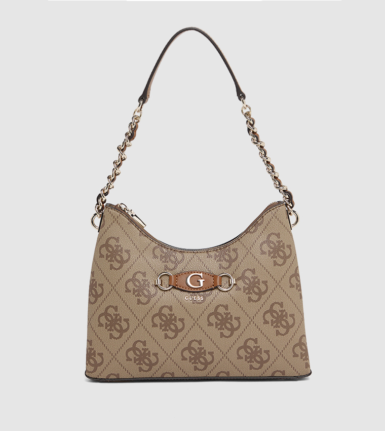 حقيبة كتف إزي بنقشة مونوغرام