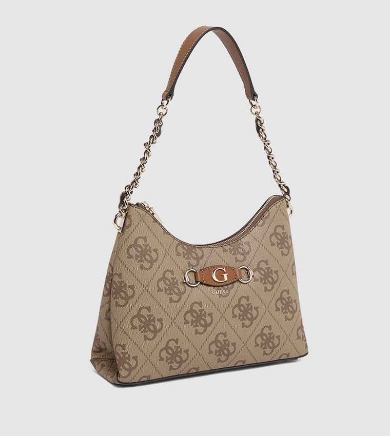 حقيبة كتف إزي بنقشة مونوغرام