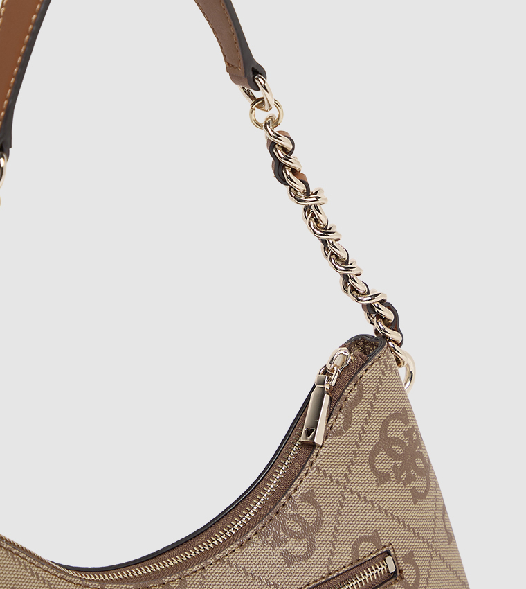 حقيبة كتف إزي بنقشة مونوغرام