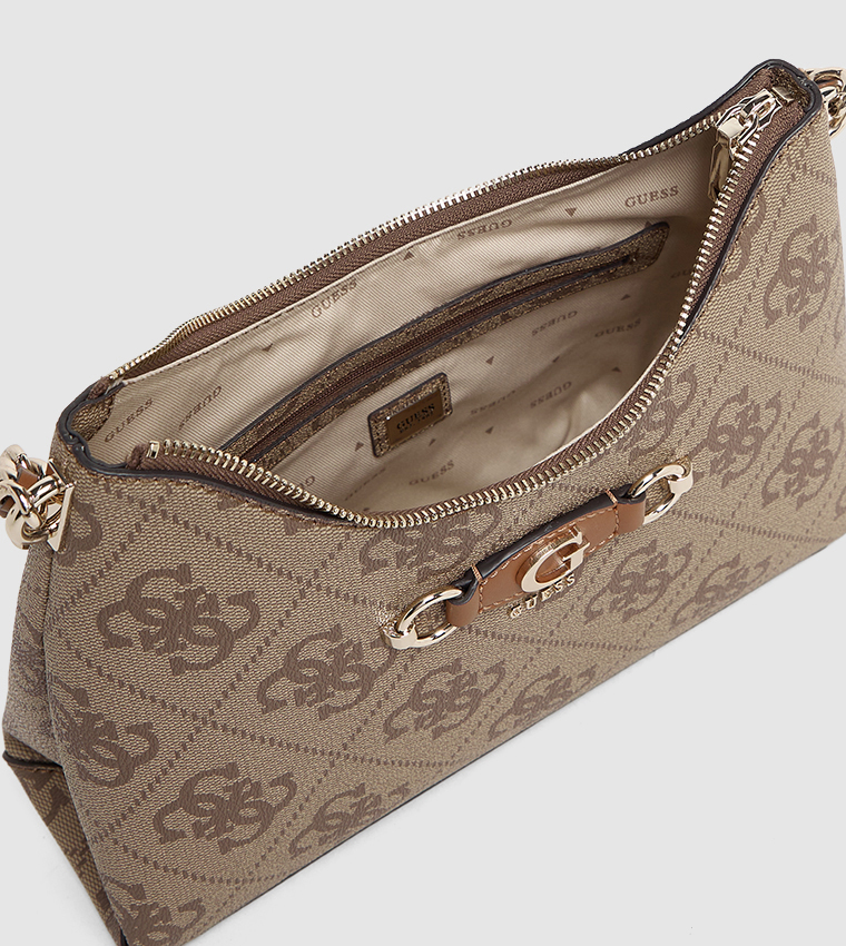 حقيبة كتف إزي بنقشة مونوغرام