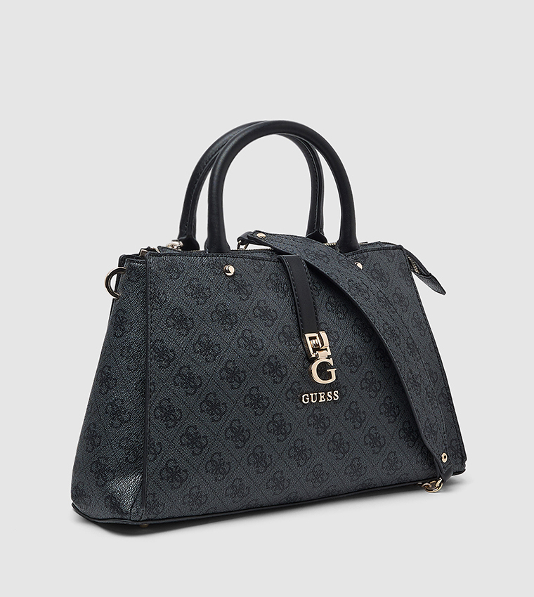 Logo Patterned Satchel Bag