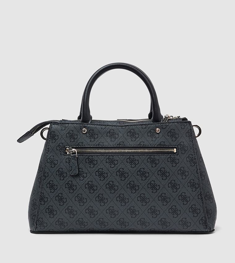 Logo Patterned Satchel Bag