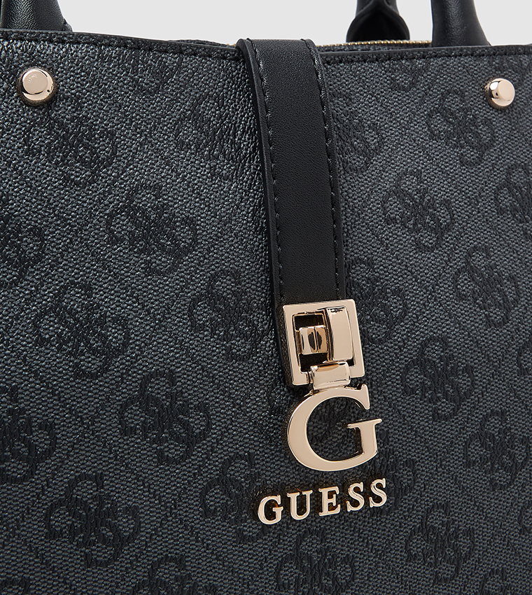 Logo Patterned Satchel Bag