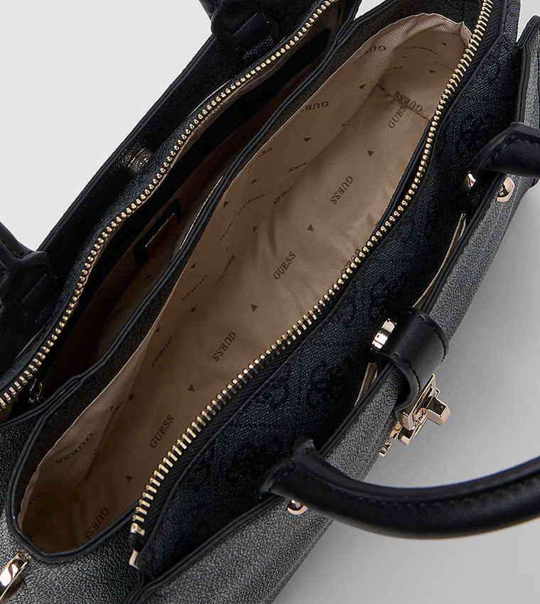 Logo Patterned Satchel Bag