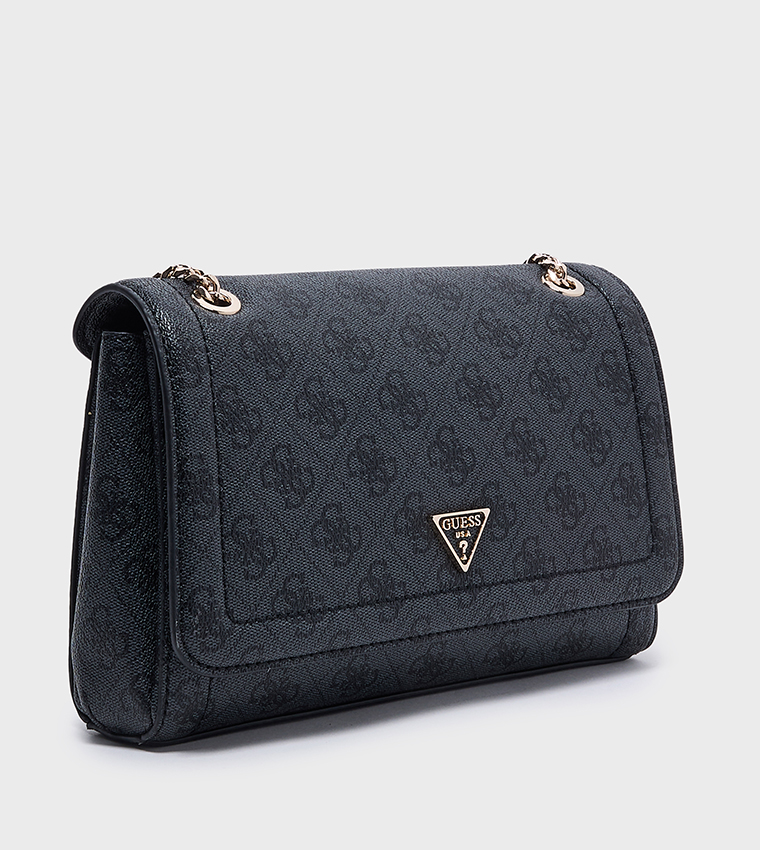 NOELLE II Logo Patterned Flap Convertible Crossbody Bag