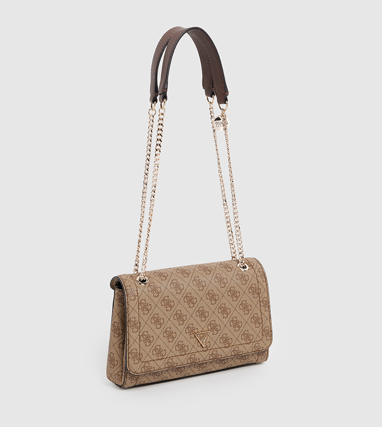 NOELLE II Logo Patterned Flap Convertible Crossbody Bag
