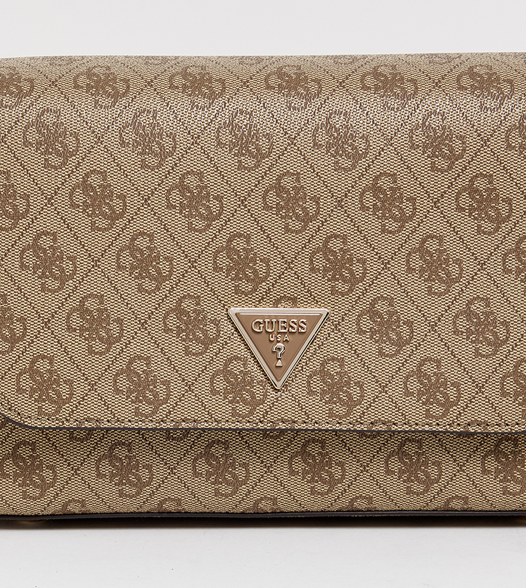 MERIDIAN II Logo Patterned Flap Crossbody Bag