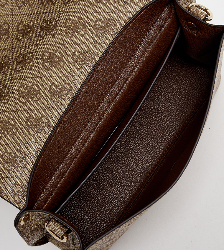 MERIDIAN II Logo Patterned Flap Crossbody Bag