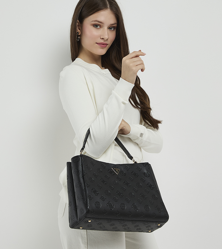 TISHA Monogram Debossed Satchel Bag