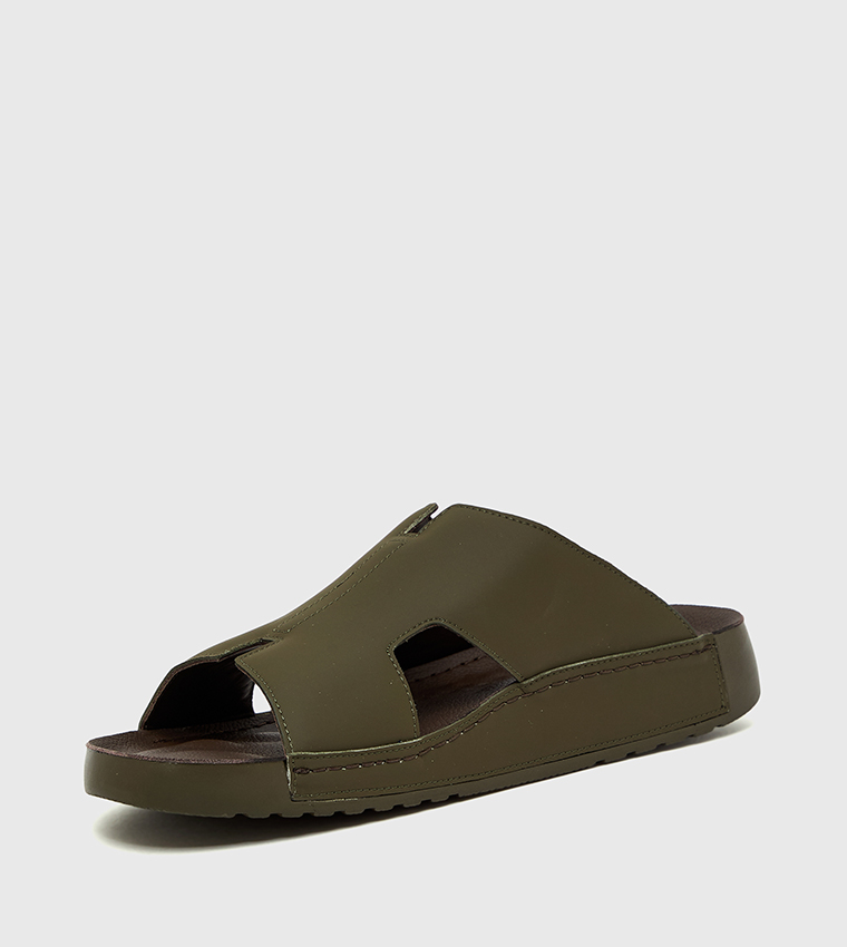 Solid H-Strap Comfort Sandals