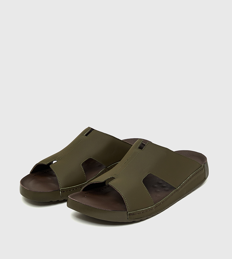 Solid H-Strap Comfort Sandals