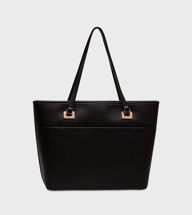 Textured Zippered Tote Bag