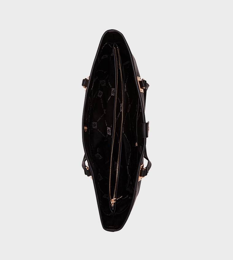 Textured Zippered Tote Bag