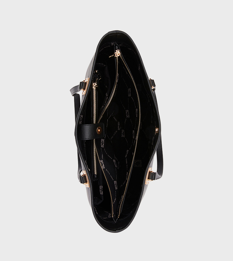 Textured Zippered Tote Bag