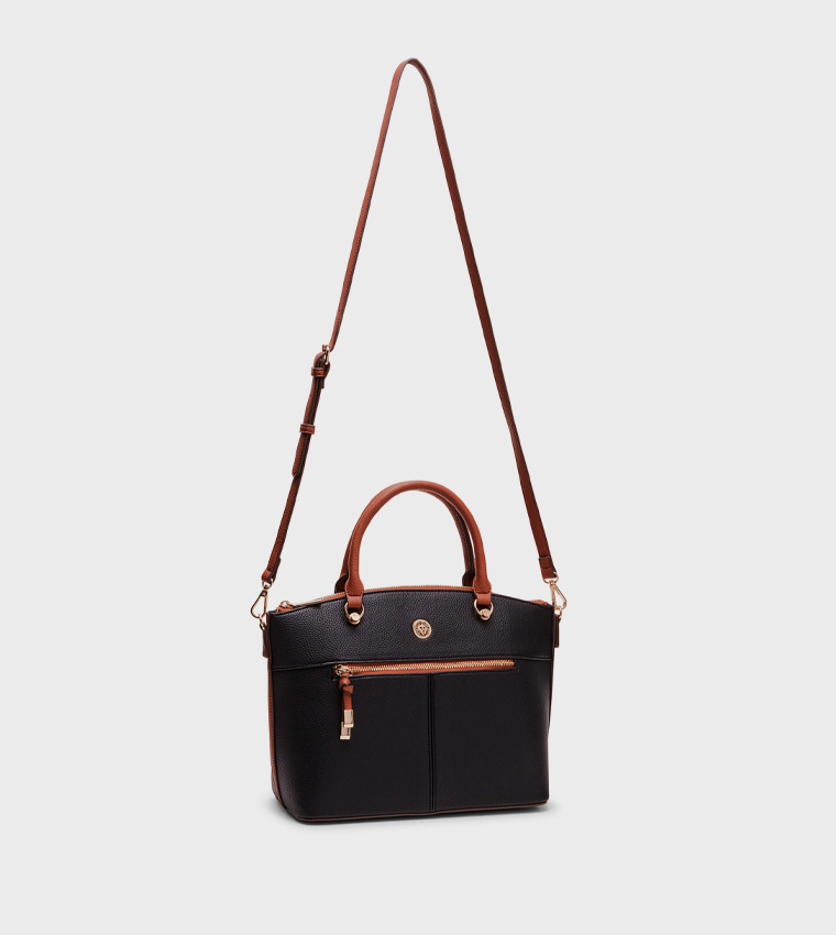 Textured Satchel Bag