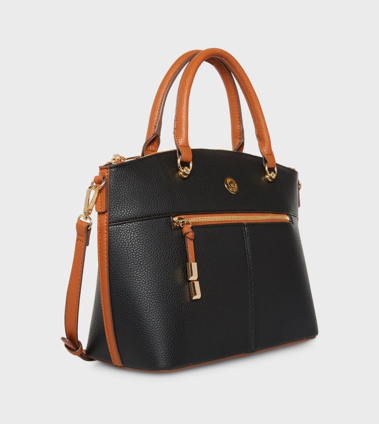 Textured Satchel Bag