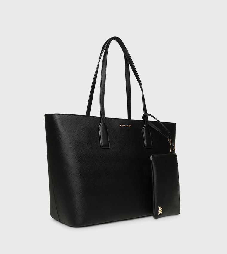Textured Zippered Tote Bag