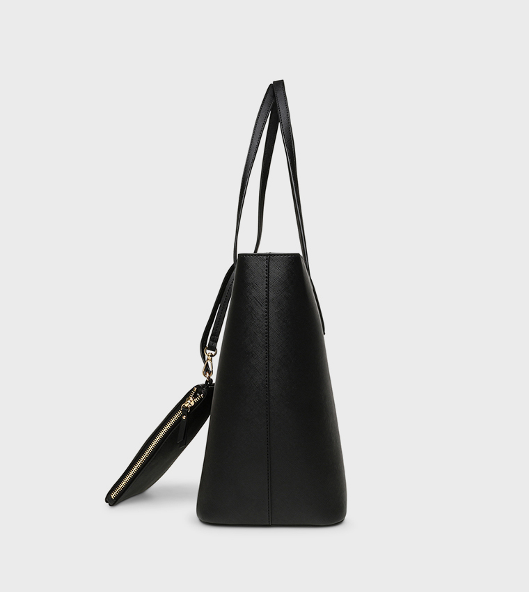 Textured Zippered Tote Bag