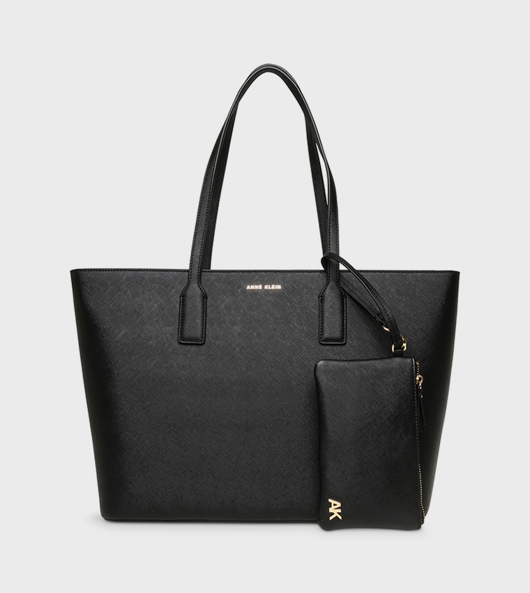 Textured Zippered Tote Bag