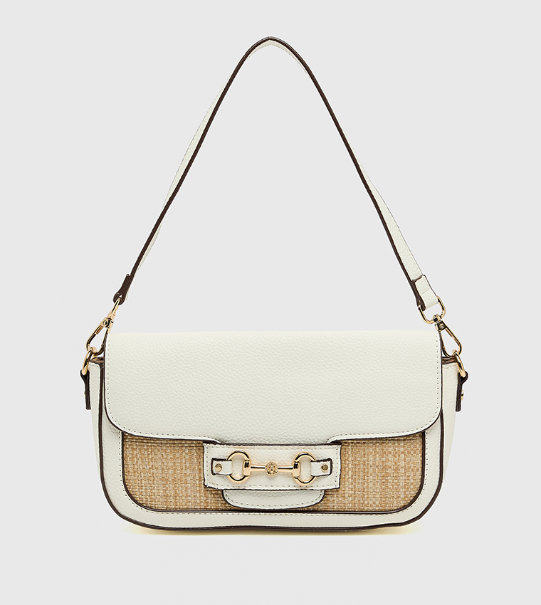 Textured Flap Shoulder Bag