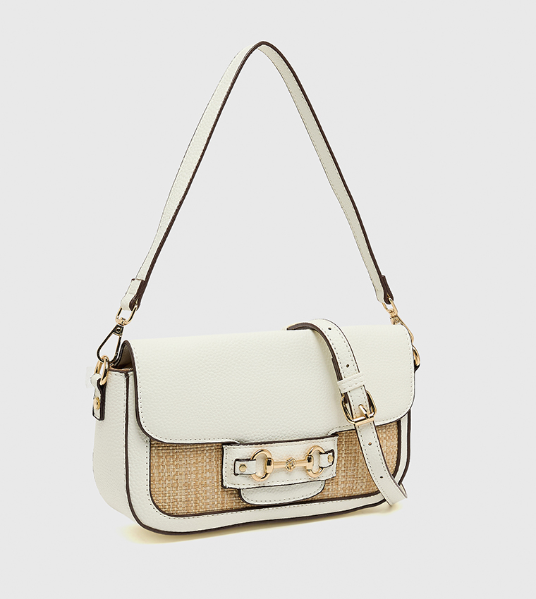 Textured Flap Shoulder Bag