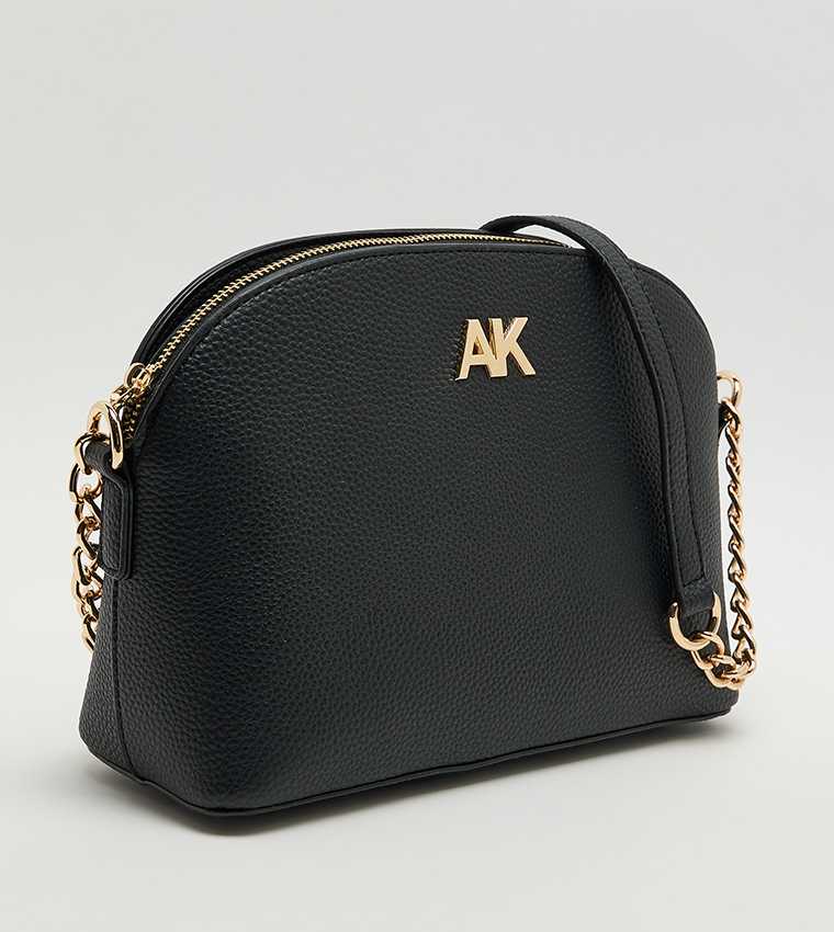 Textured Zippered Crossbody Bag