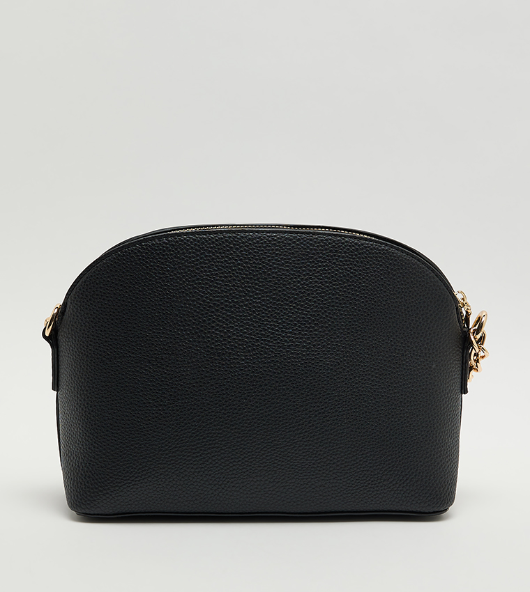 Textured Zippered Crossbody Bag