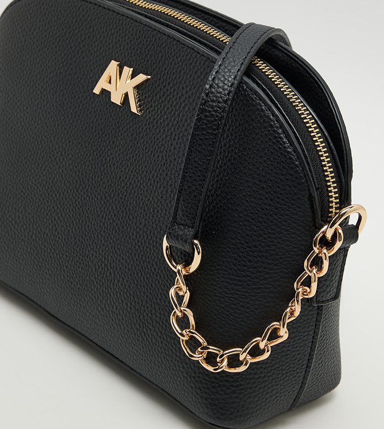 Textured Zippered Crossbody Bag